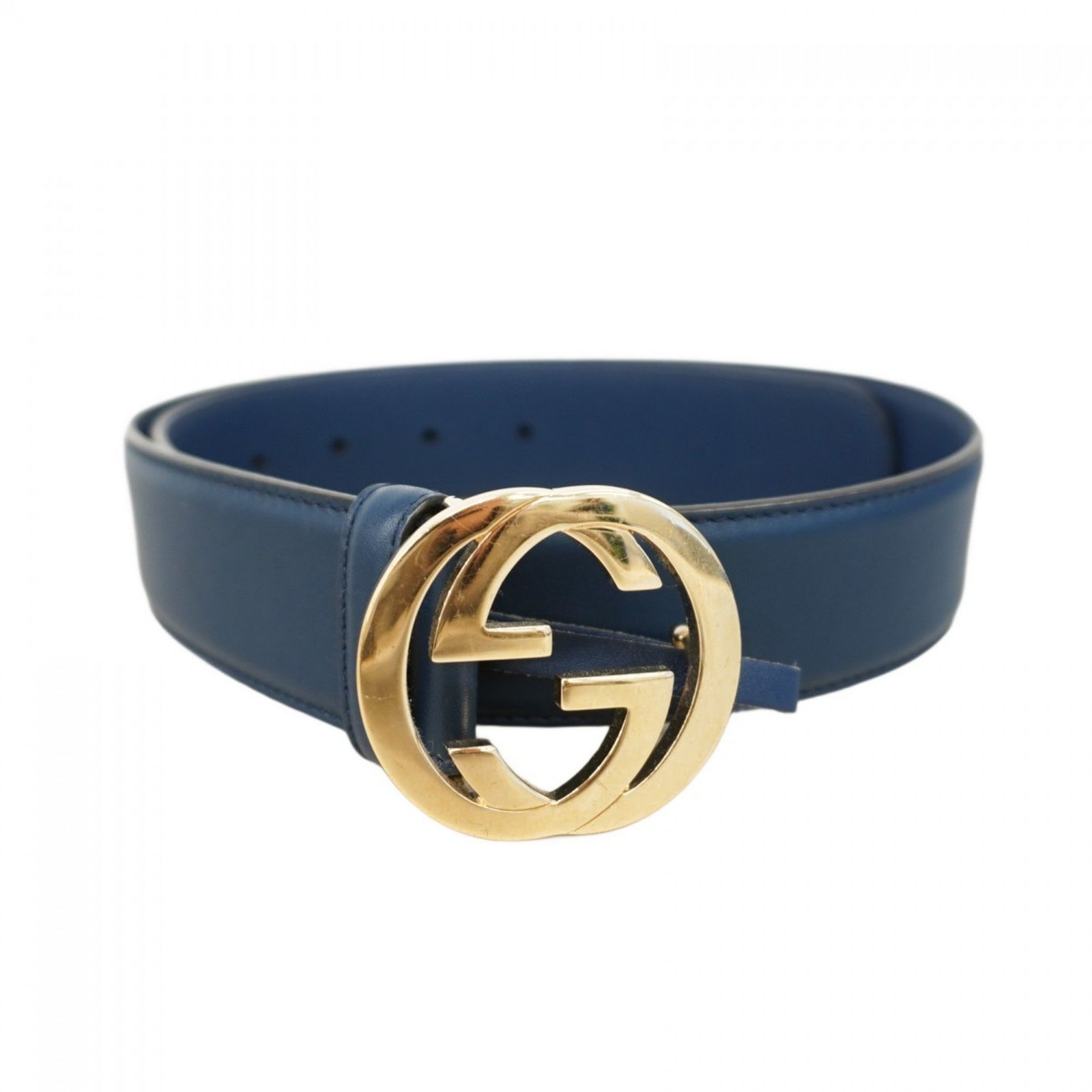 グッチ Gucci グッチ ベルト インターロッキングG 546386 レザー ネイビー レディース