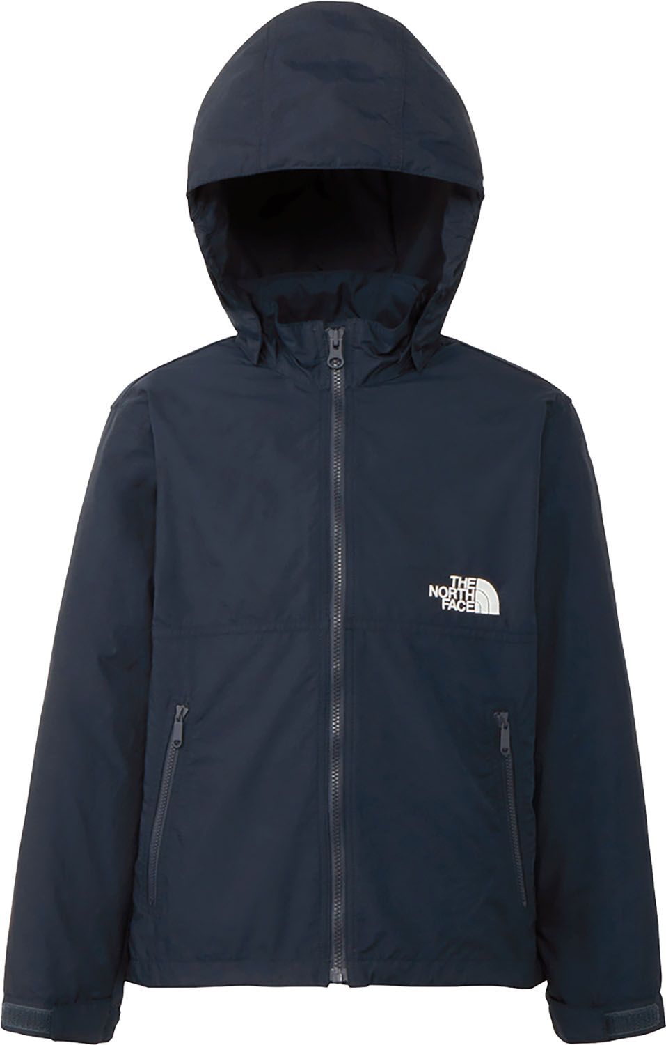 ザ ノース フェイス THE NORTH FACE アウトドア コンパクトジャケット 子ども服 ウィンドブレーカー アウター 上着 軽い はっ水 シンプル フード 取り外し 普段使い 外遊び キャンプ 記名ラベル NPJ22510 UN アーバンネイビー