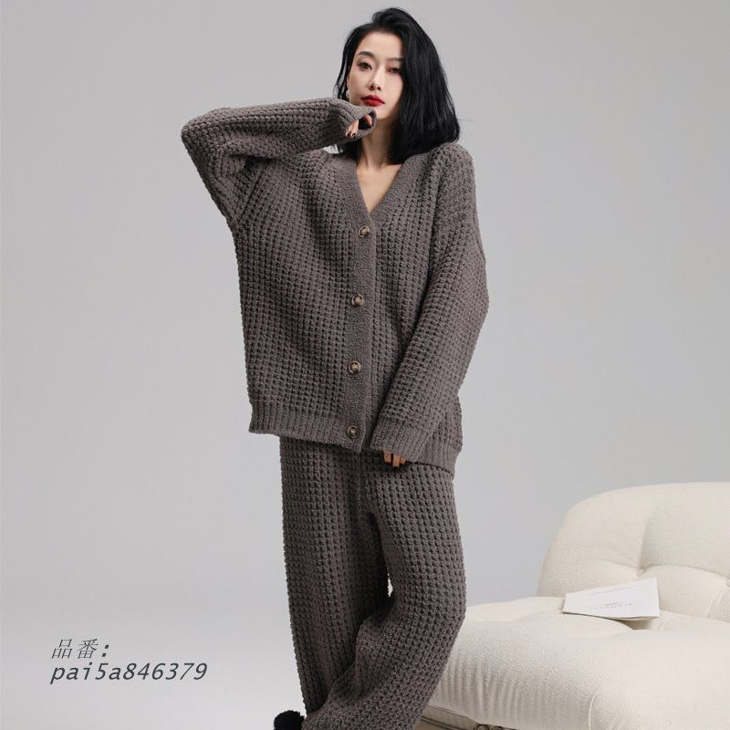 冬 フランネルパジャマ レディース ルームウェア 前開き 長袖 もこもこ 韓国風 厚手 セットアップ 上下セット 部屋着 大きいサイズ 寝巻き pai5a846379 DECORATOM_COM_BR
