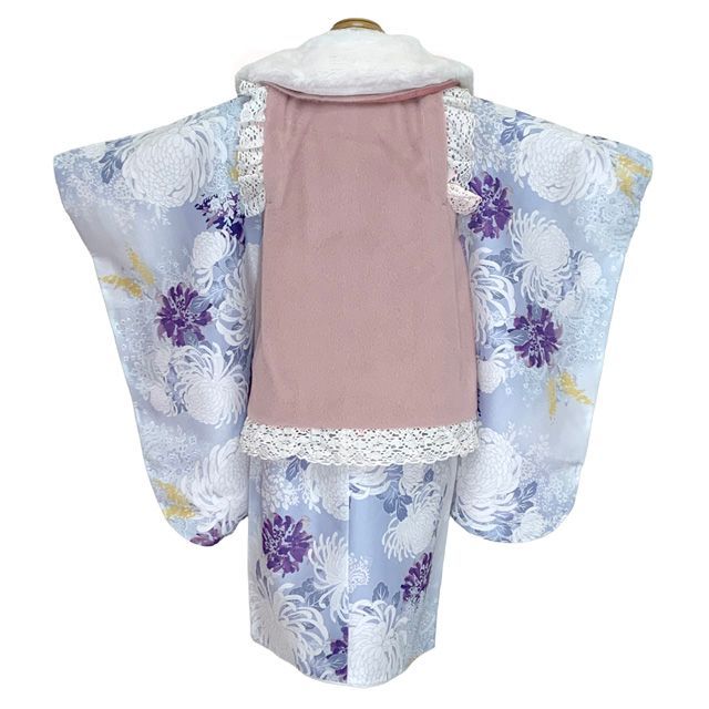 3歳 七五三 子供用着物セット ピンク 七五三 3歳女児 赤い花柄 着物