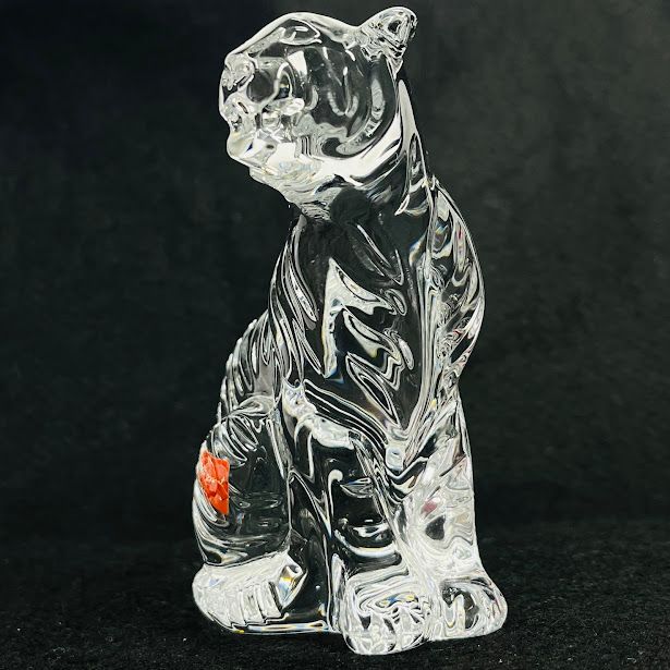 バカラ フィギュリン 虎 置物 クリスタル オブジェ 美品】Baccarat