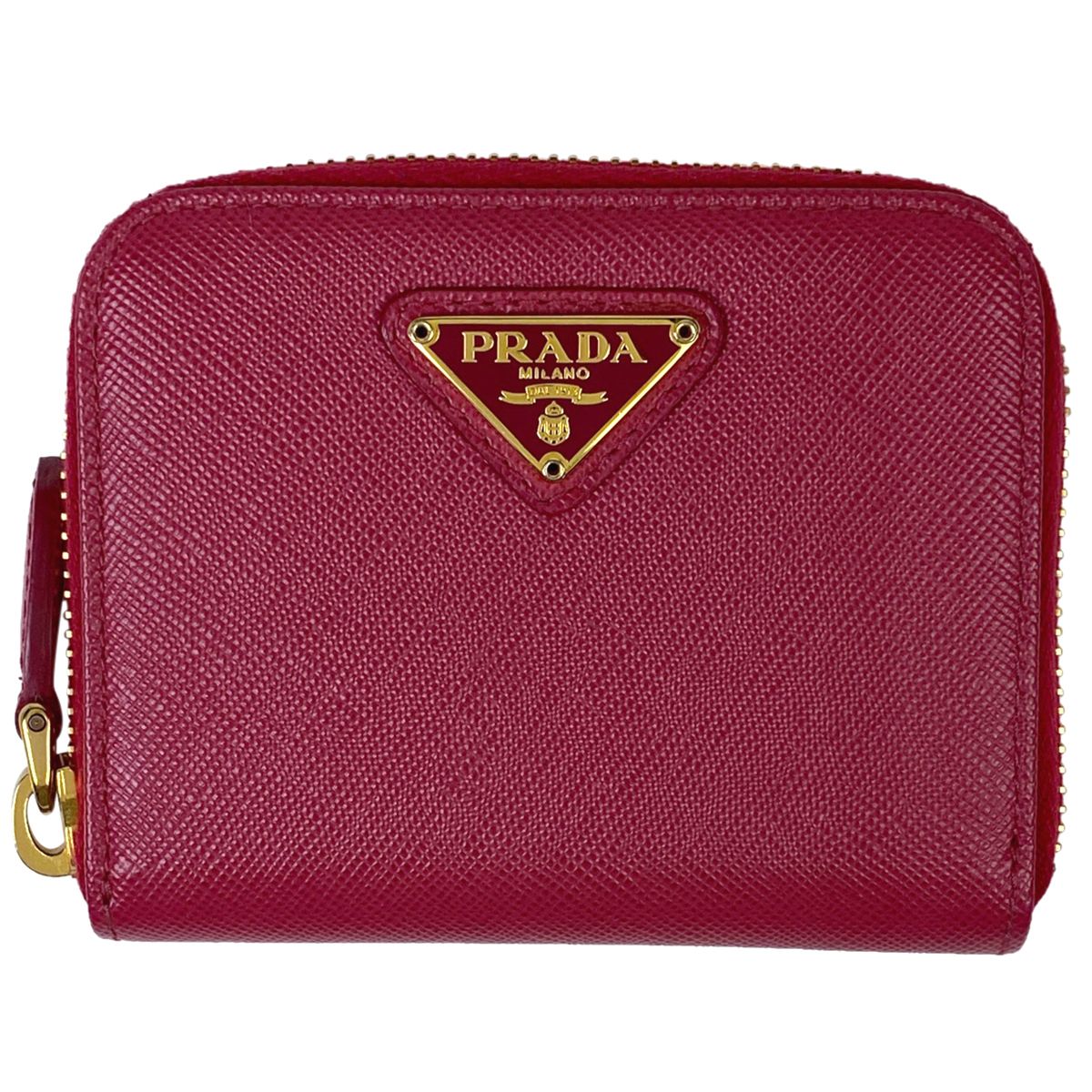 プラダ PRADA ロゴプレート ラウンドファスナー コインケース