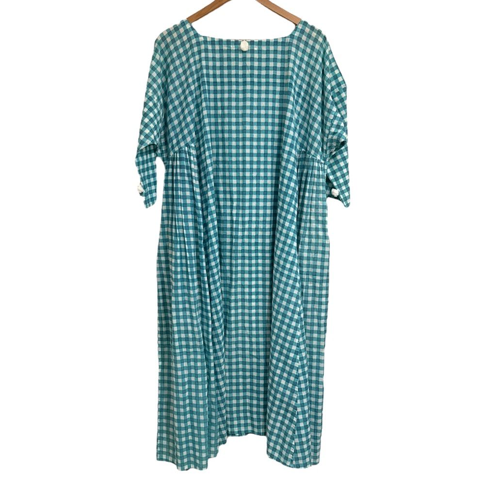 HOUSE OF LOTUS ハウスオブロータス ギンガムチェック柄 フ ワンピース サイズM ブルー系 レディース 古着