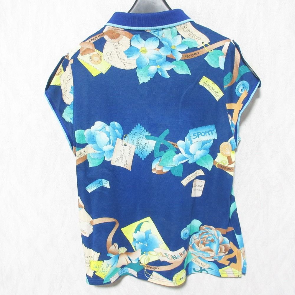 LEONARD SPORT フラワープリント ポロシャツ 42 LEONARD 花柄
