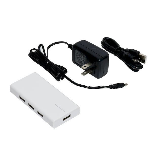 【新品・7営業日以内発送】ナカバヤシ UH-2434W USB2．0AC7ポートハブホワイト UH2434W【沖縄離島販売不可】