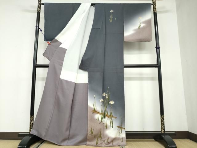 平和屋着物○漆工芸作家 金森一博 訪問着 草木文 暈し