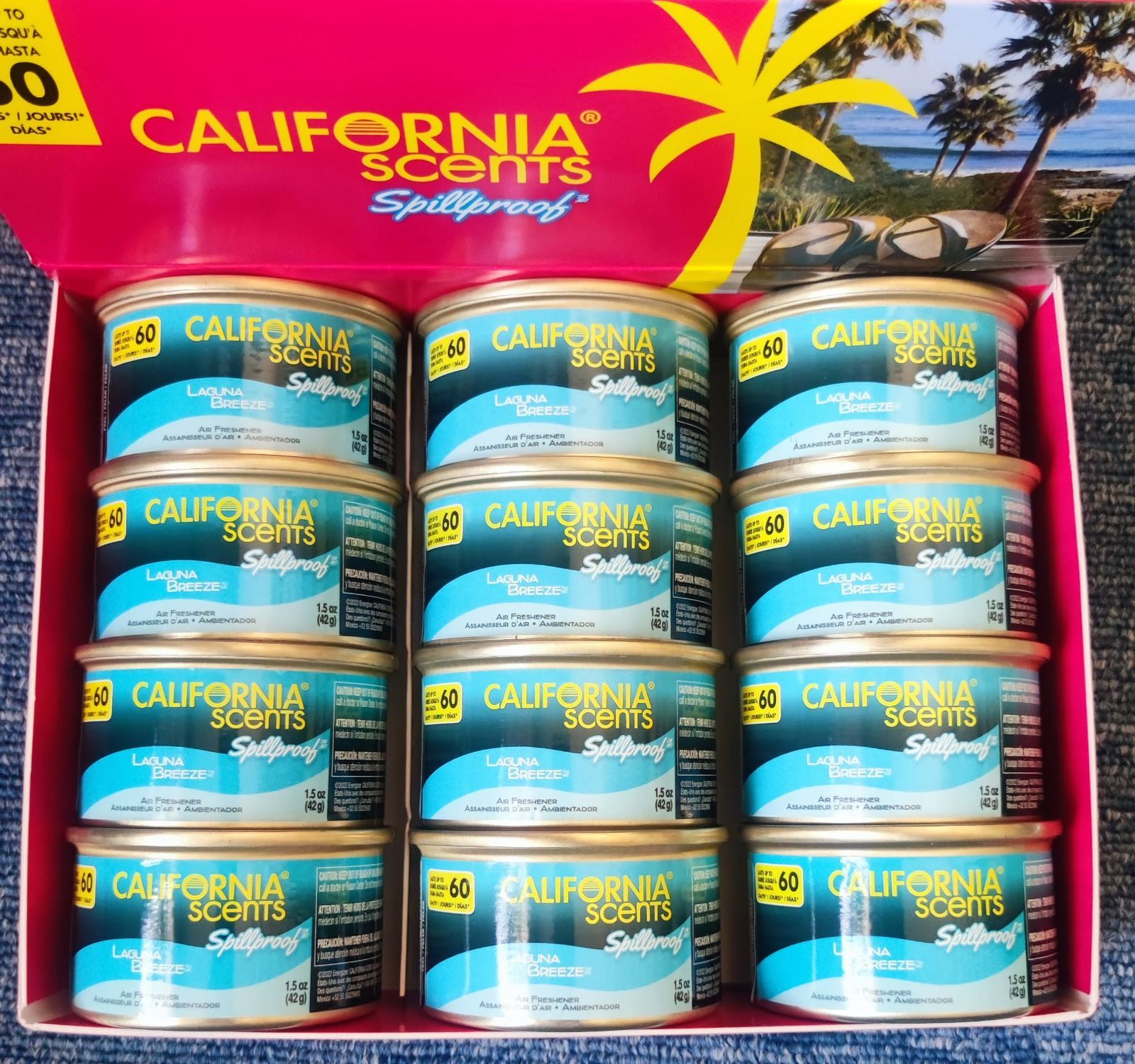 カリフォルニアセンツ エアフレッシュナーラグナ ブリーズ 12缶セット 純正リッド1枚付き