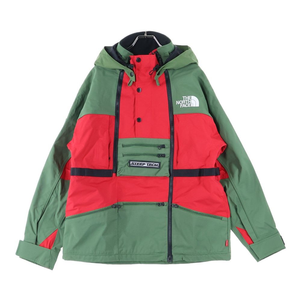SUPREME シュプリーム 16SS ×THE NORTH FACE Steep Tech Hooded Jacket NP01601I ザノースフェイス スティープテック ジップアップジャケット カーキ|レッド