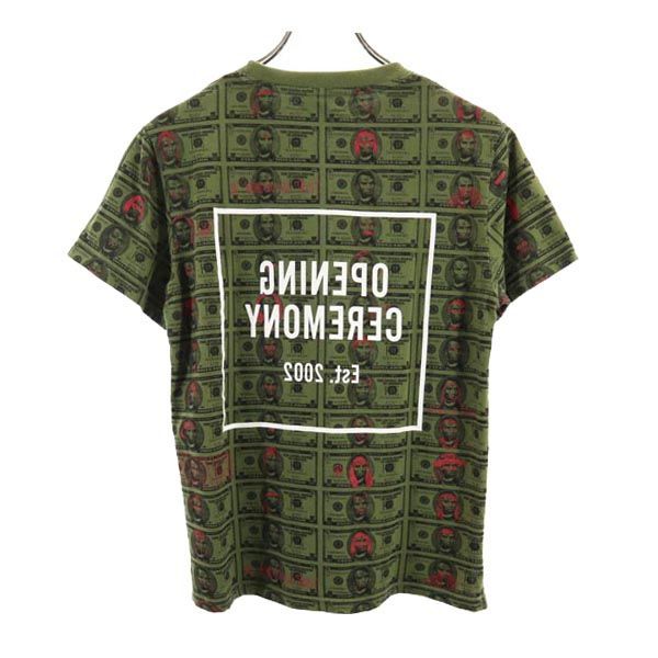 オープニングセレモニー 両面 ロゴ プリント 総柄 半袖 Tシャツ XS 