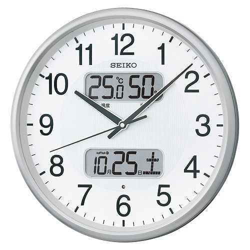 節約 セイコークロック(Seiko Clock) 温湿度計カレンダー付電波