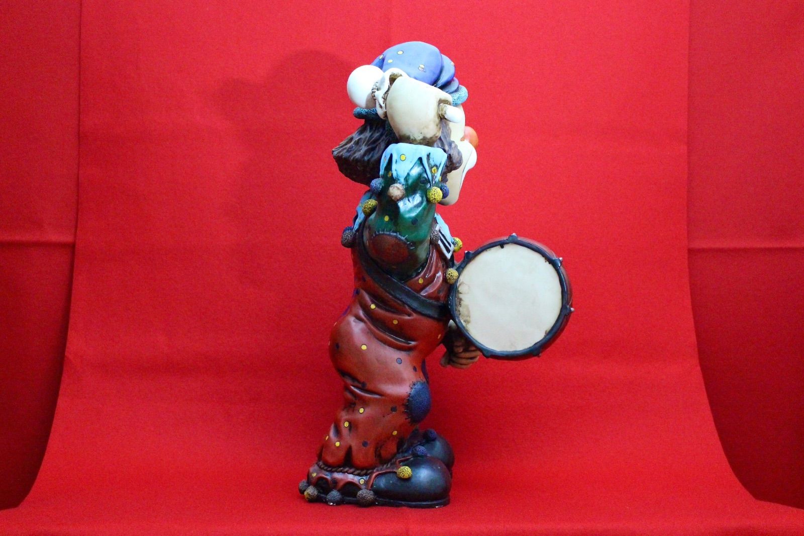 イタリア雑貨・ピエロコレクション【お茶目なピエロ　特大サイズ　ドラム】 イタリア雑貨・ピエロコレクション【お茶目なピエロ 特大サイズ ドラム