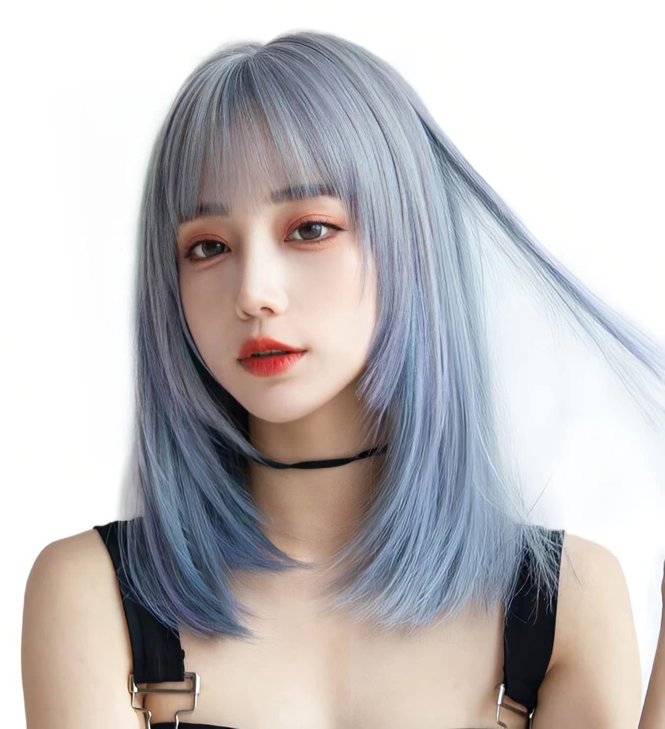 【数量限定】ウィッグ セミロング ストレート かつら フルウィッグ グラデーション インナーカラー 可愛いギャル 自然 ロング 女性 小顔 人気 耐熱 wig 原宿 ネット/櫛付き (グラデーション（