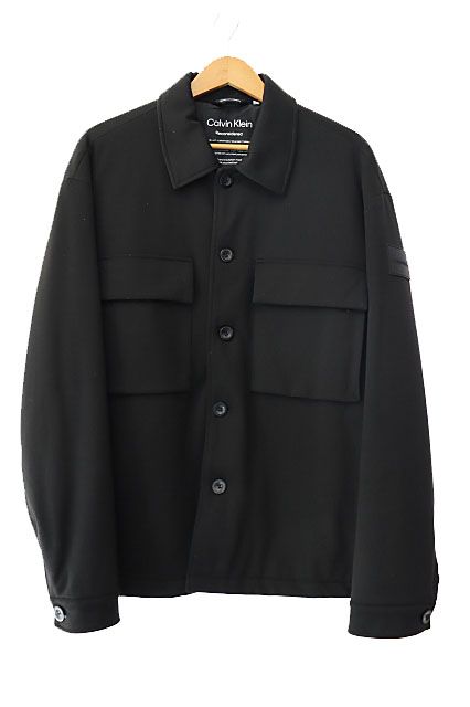 カルバンクライン CALVIN KLEIN 袖ラバー ワッペン 中綿 ジャケット ブルゾン K108294 M 黒 ブラック ブランド古着ベクトル 中古250701