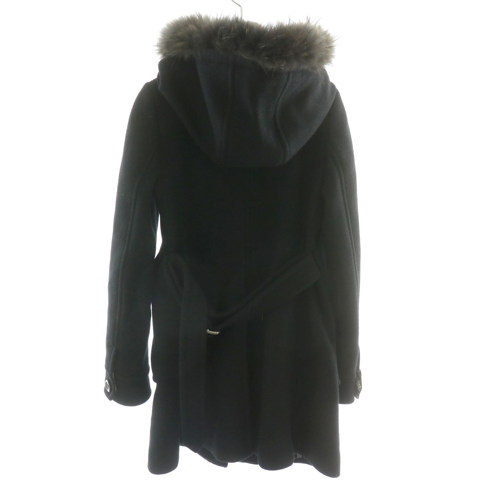 BURBERRYBLUE LABELウールコート毛皮タヌキワンポイントロゴ