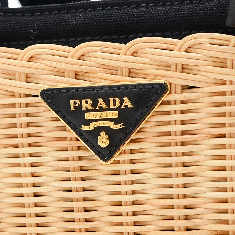 PRADA(プラダ)かごバッグ 2WAY ショルダーバッグ ベージュ/ブラック