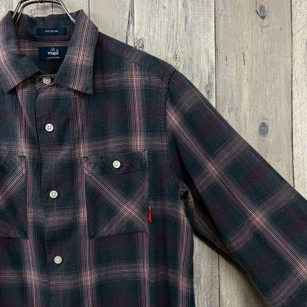 wtaps ダブルタップス 日本製 長袖 オンブレ チェック シャツ M