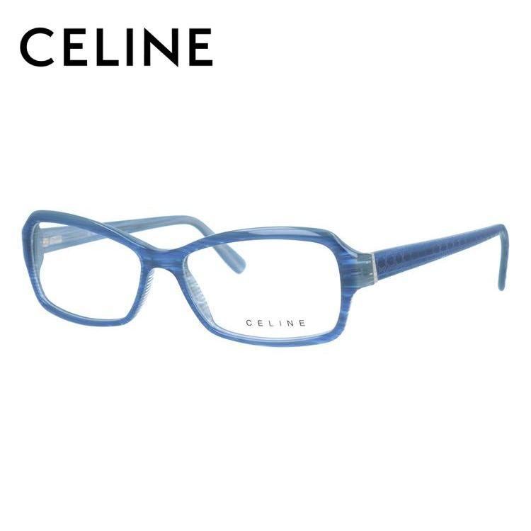 セリーヌ メガネフレーム スクエア型 おしゃれ老眼鏡 リーディンググラス レギュラーフィット CELINE VC1579 06RB 54サイズ レディース ブラゾン マカダム柄 アイコン ロゴ ファッションメガネ
