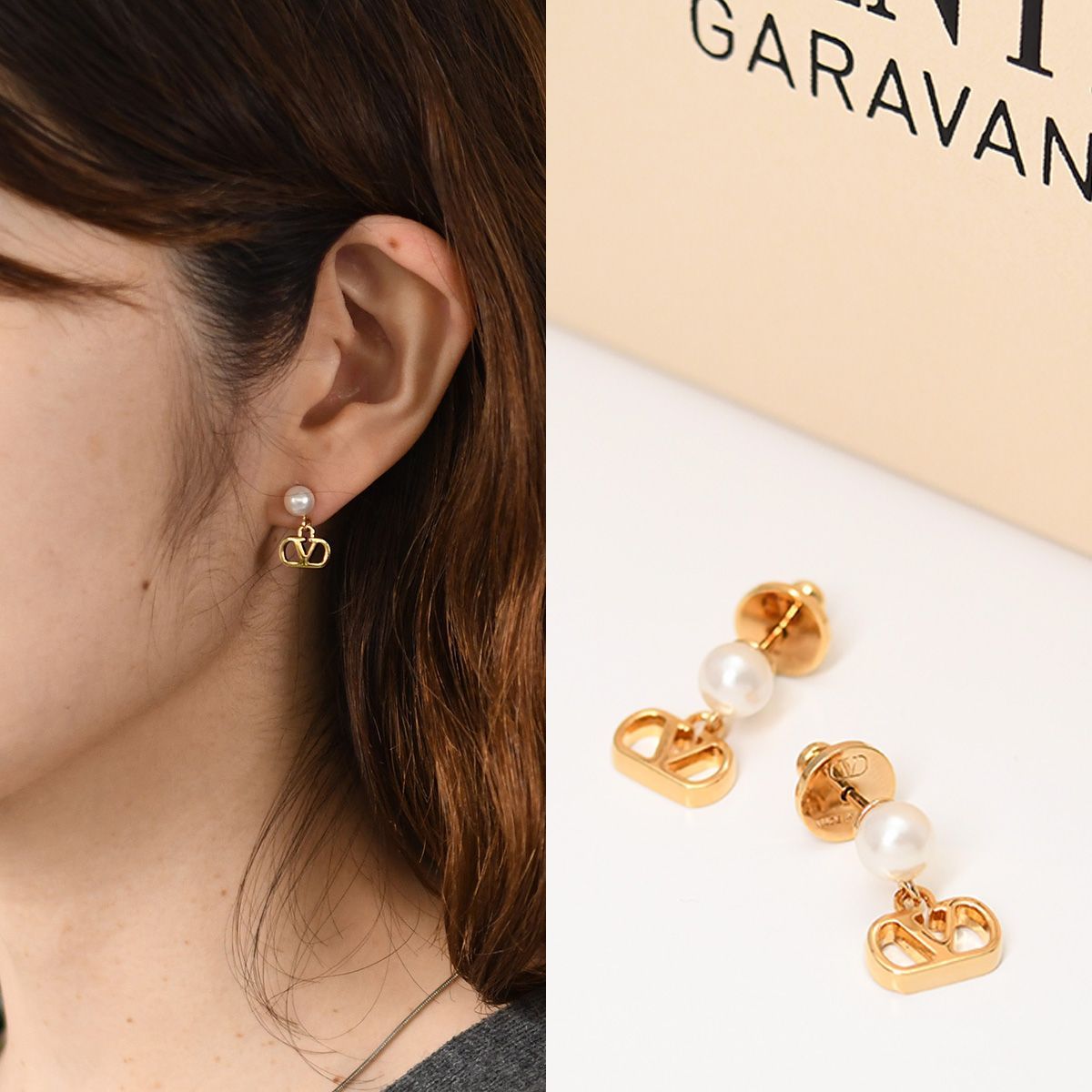 VALENTINO ヴァレンティノ バレンチノ ピアス アクセサリー Vロゴ