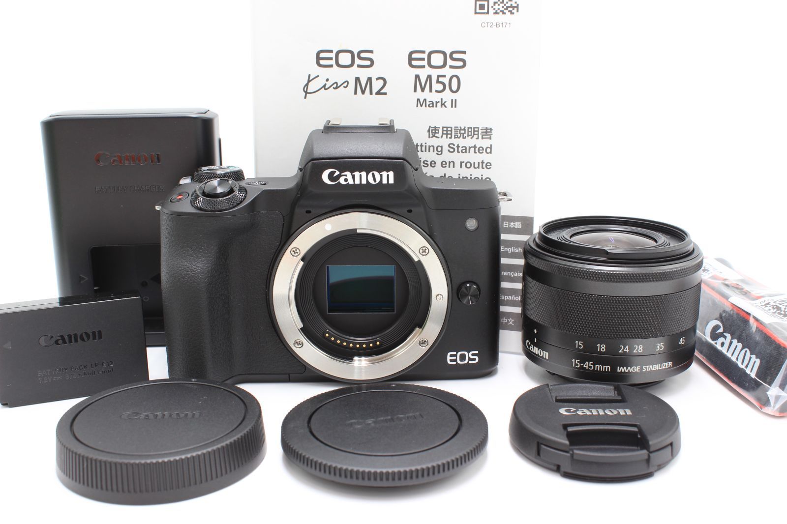 1000ショット以下 Canon ミラーレス一眼カメラ EOS Kiss M2 レンズキット ブラック キヤノン