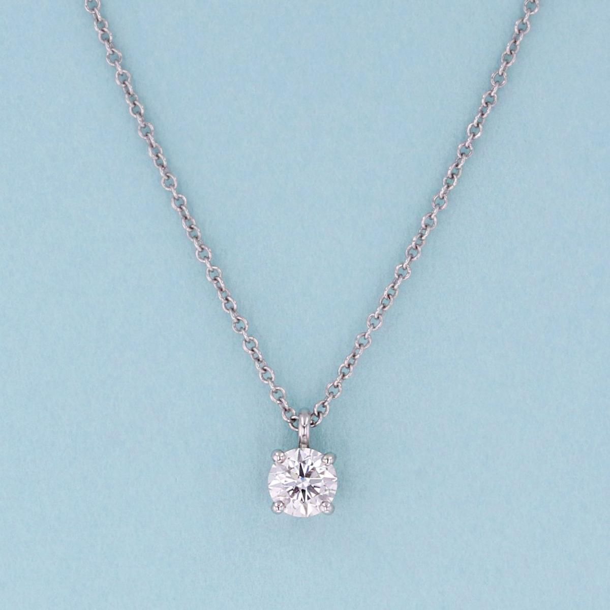 美品】 Tiffany&Co. （ティファニー） PT950 ｿﾘﾃｨｱ ﾀﾞｲﾔﾓﾝﾄﾞ ﾍﾟﾝﾀﾞﾝﾄ 