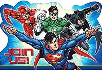 Amscan Adventure Filled Justiceリーグ誕生日パーティーはがき、マルチカラー、4?1?/ 4?