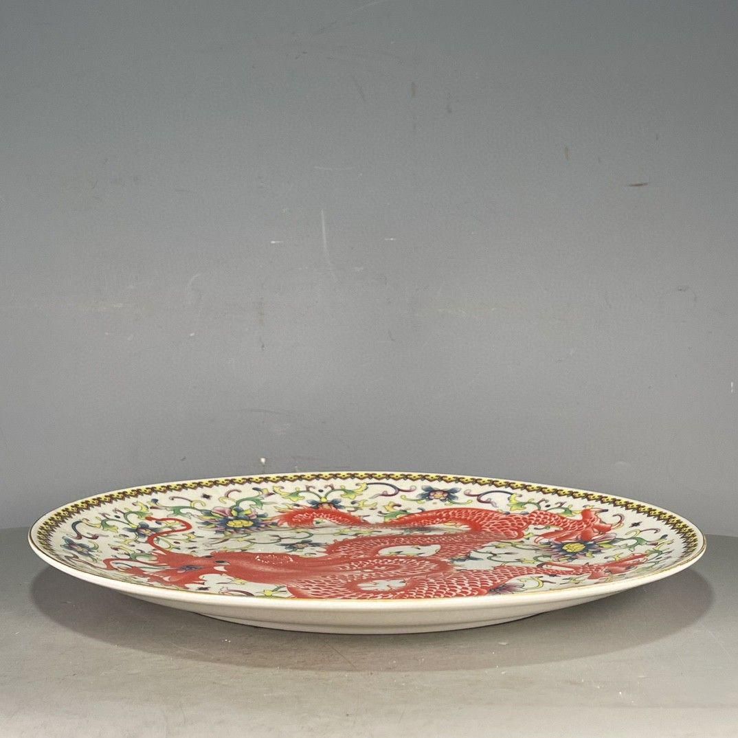 清乾隆 五彩花卉図紋賞盤  景徳鎮 陶磁器 装飾品 工芸品 美術品 置物 清乾隆 五彩花卉図紋賞盤 景徳鎮 陶磁器 装飾品 工芸品 美術品