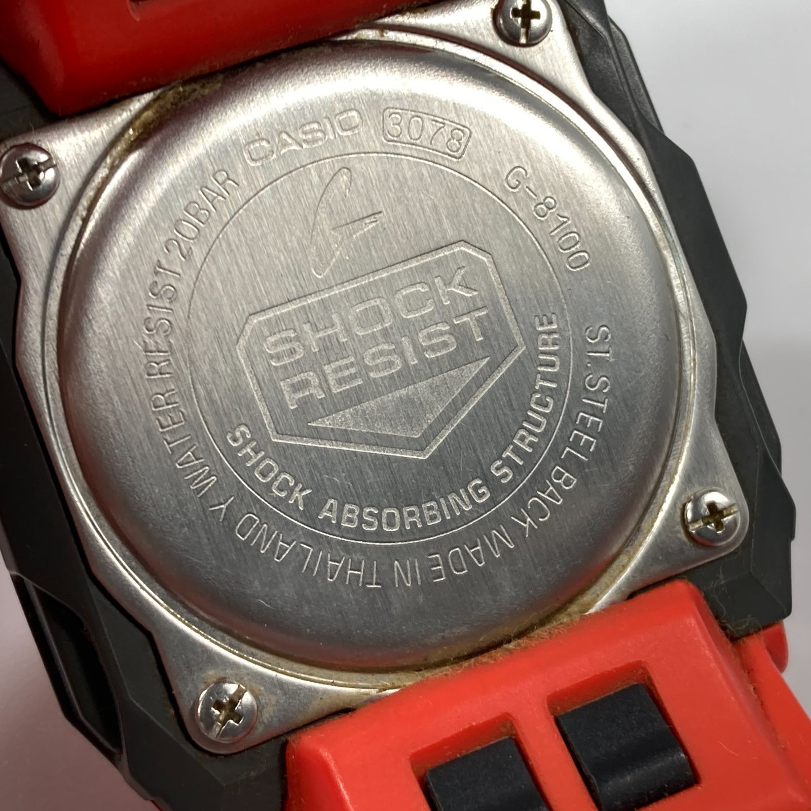 Casio カシオ G-SHOCK ジーショック G8100 電池切れ レッド 腕時計 現状品 MT4-022