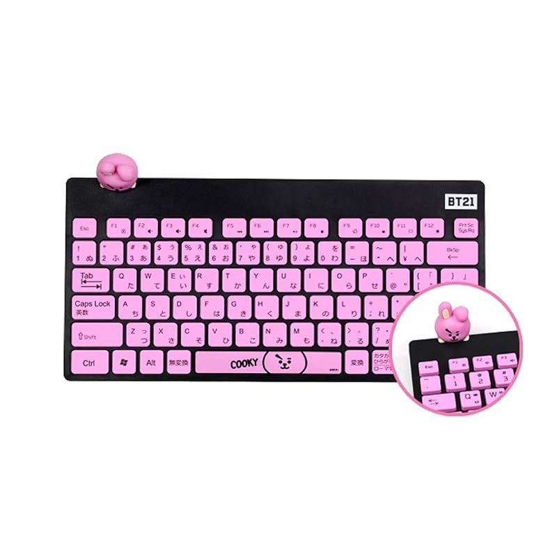 ラインフレンズBTS 防弾少年団 BT21 WIRELESS SILENT KEYBOARD ワイヤレス キーボード (フィギュア付) RKB-BT21-CK