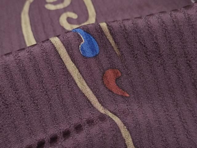 平和屋着物○訪問着 作家物 変わり間道 勾玉 似せ紫色 仮絵