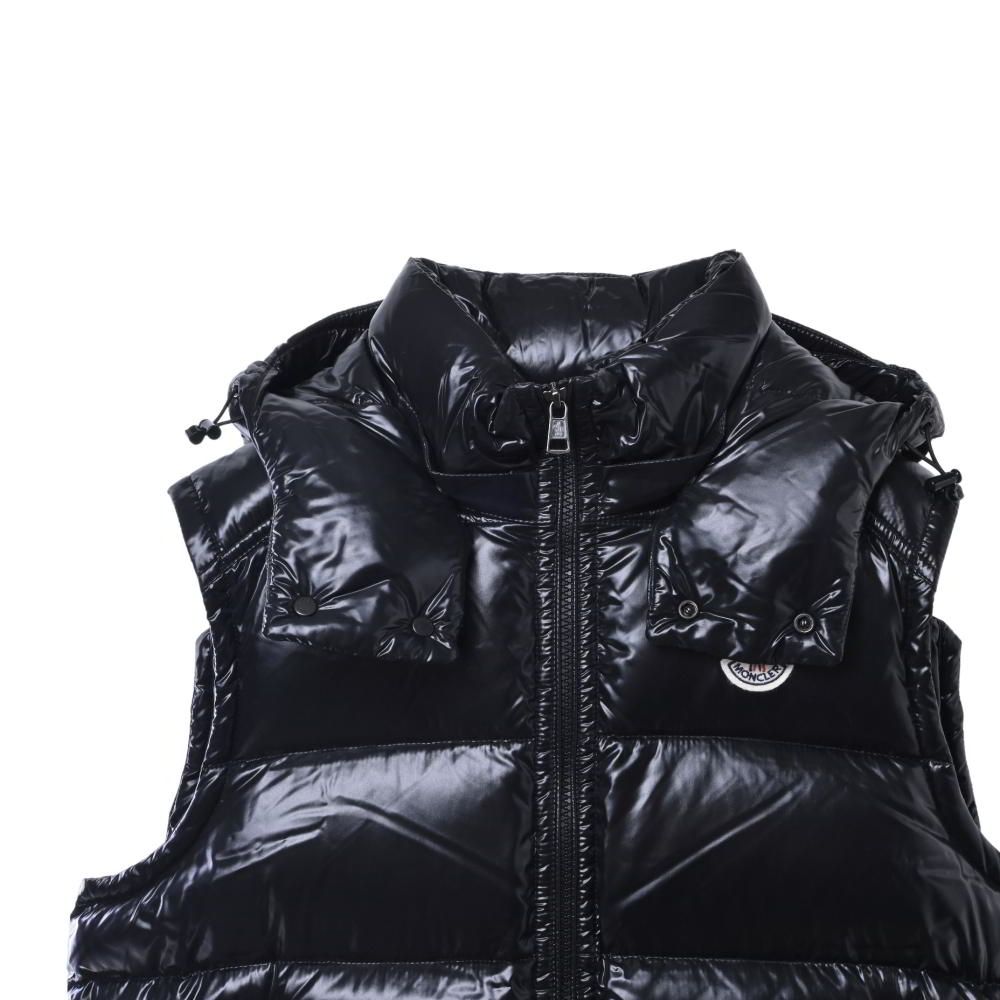 MONCLER LACET ジップ ダウンベスト 3 ブラック モンクレール