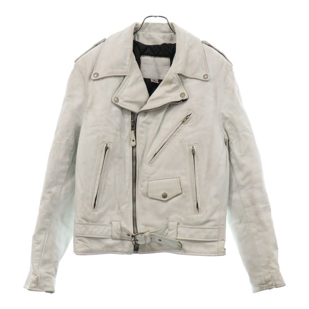 BRANDED GARMENTS (ブランデッドガーメンツ) 80S VINTAGE SCOVILL ファスナー ヴィンテージ ジップアップ カウレザー ダブルライダースジャケット ホワイト