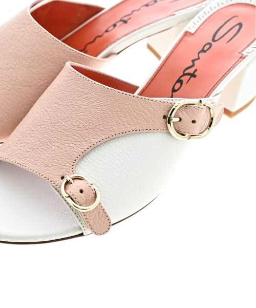 SANTONI サントーニ サンダル EU37(23.5cm位) 白xピンク 【古着  