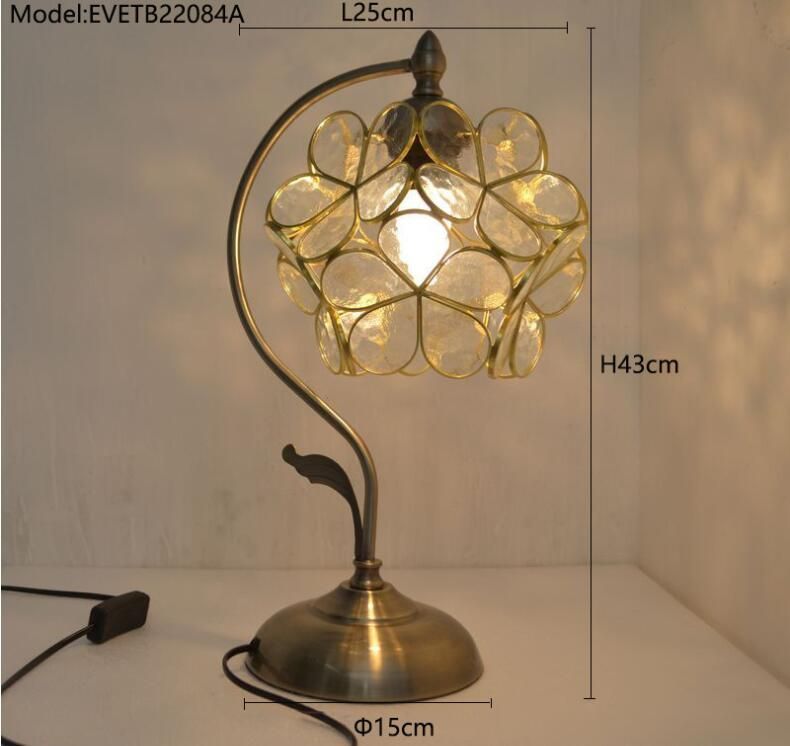 美品☆ 卓上スタンド寝室/書斎 暖かい ステンドランプ ステンドグラス