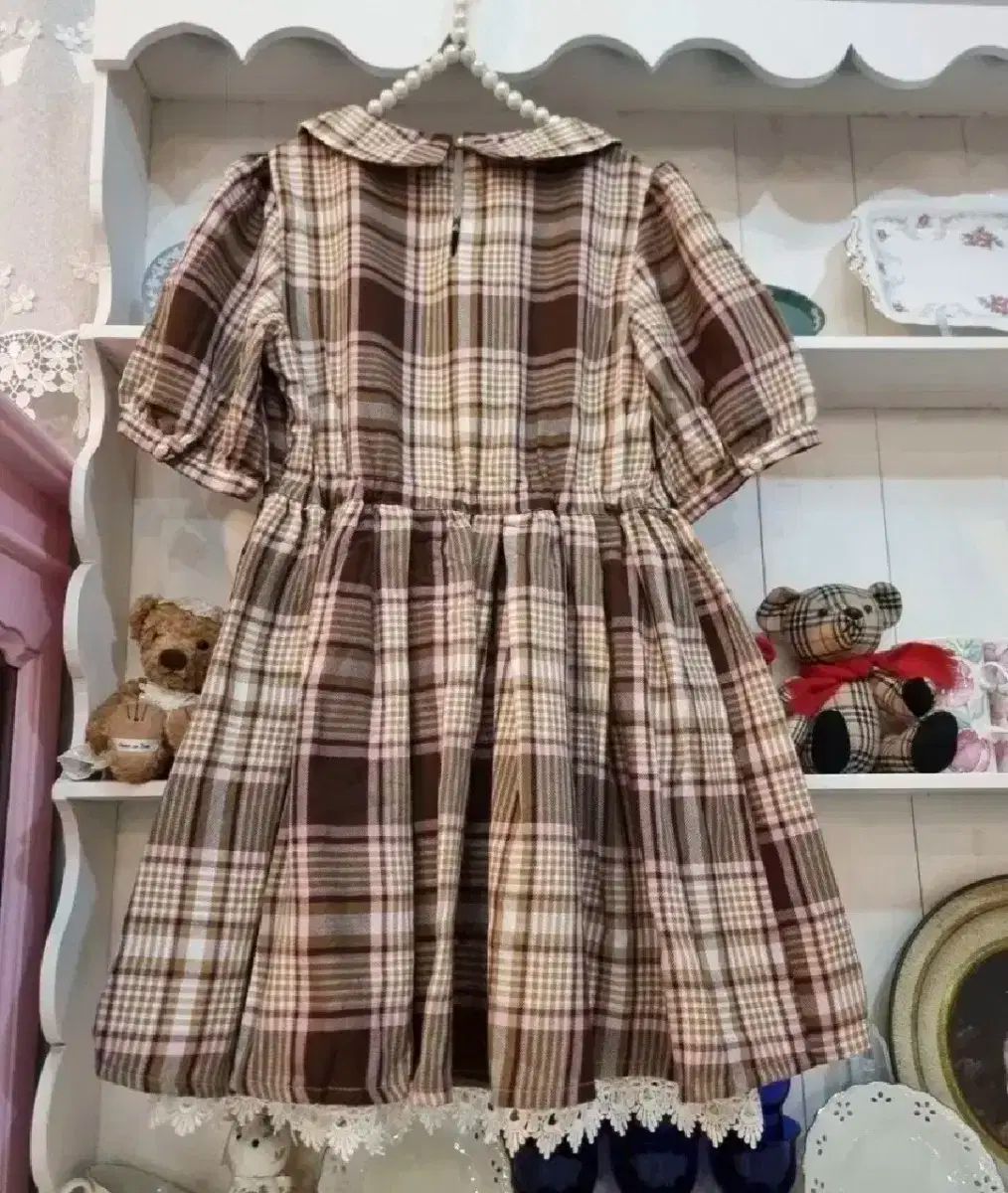 LIZ LISA リズリサ チョコピンク チェック メッシュ レース ONE PIECE