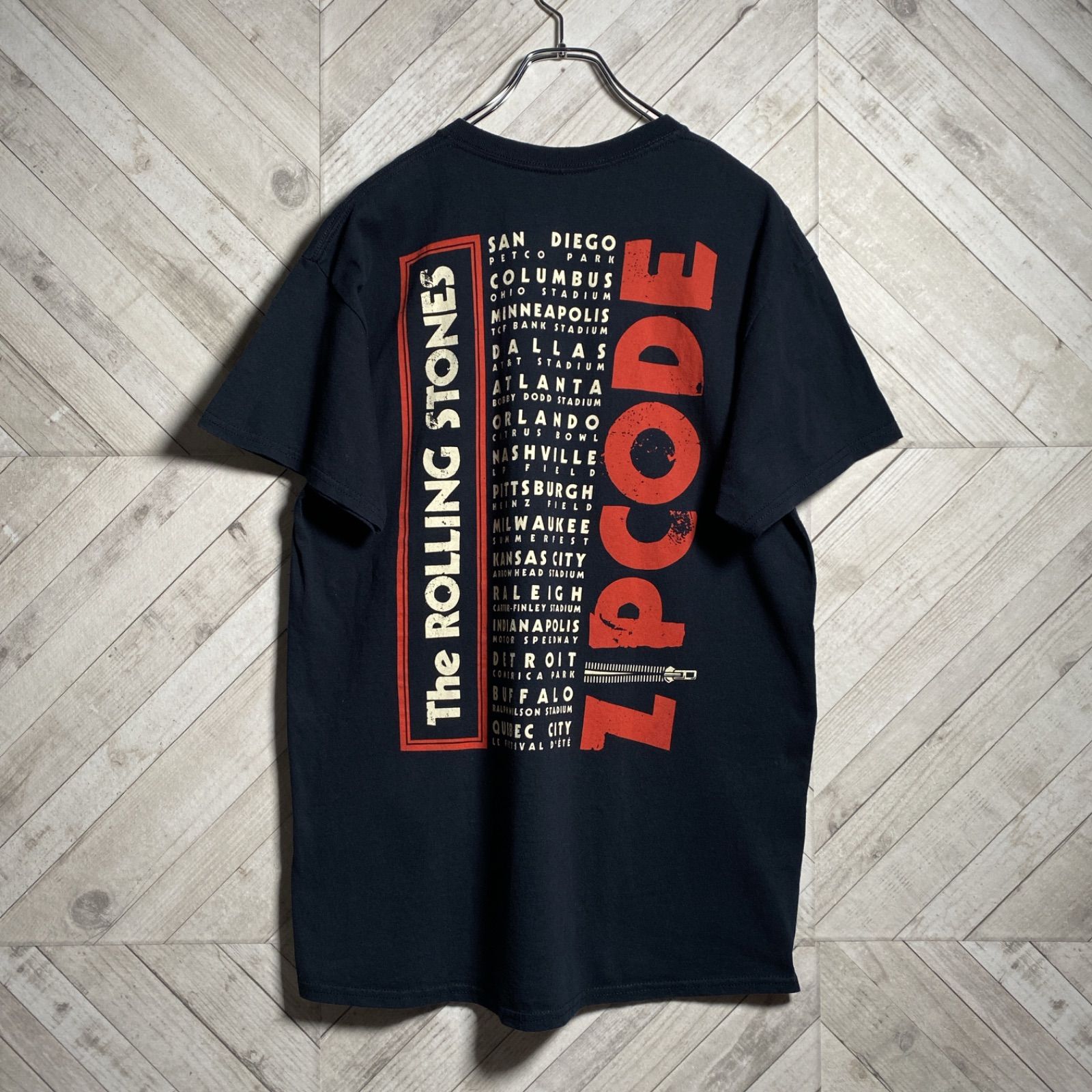 綺麗】ROLLING STONES｜ローリングストーンズ，ZIP CODE TOUR 2015｜ジップコードツアー2015 ，半袖Tシャツ，バンド Tシャツ ，ミュージック，洋楽，ROCK ，LIVE，TOUR ，ベロマーク，©︎2015 ，丸胴 - メルカリ