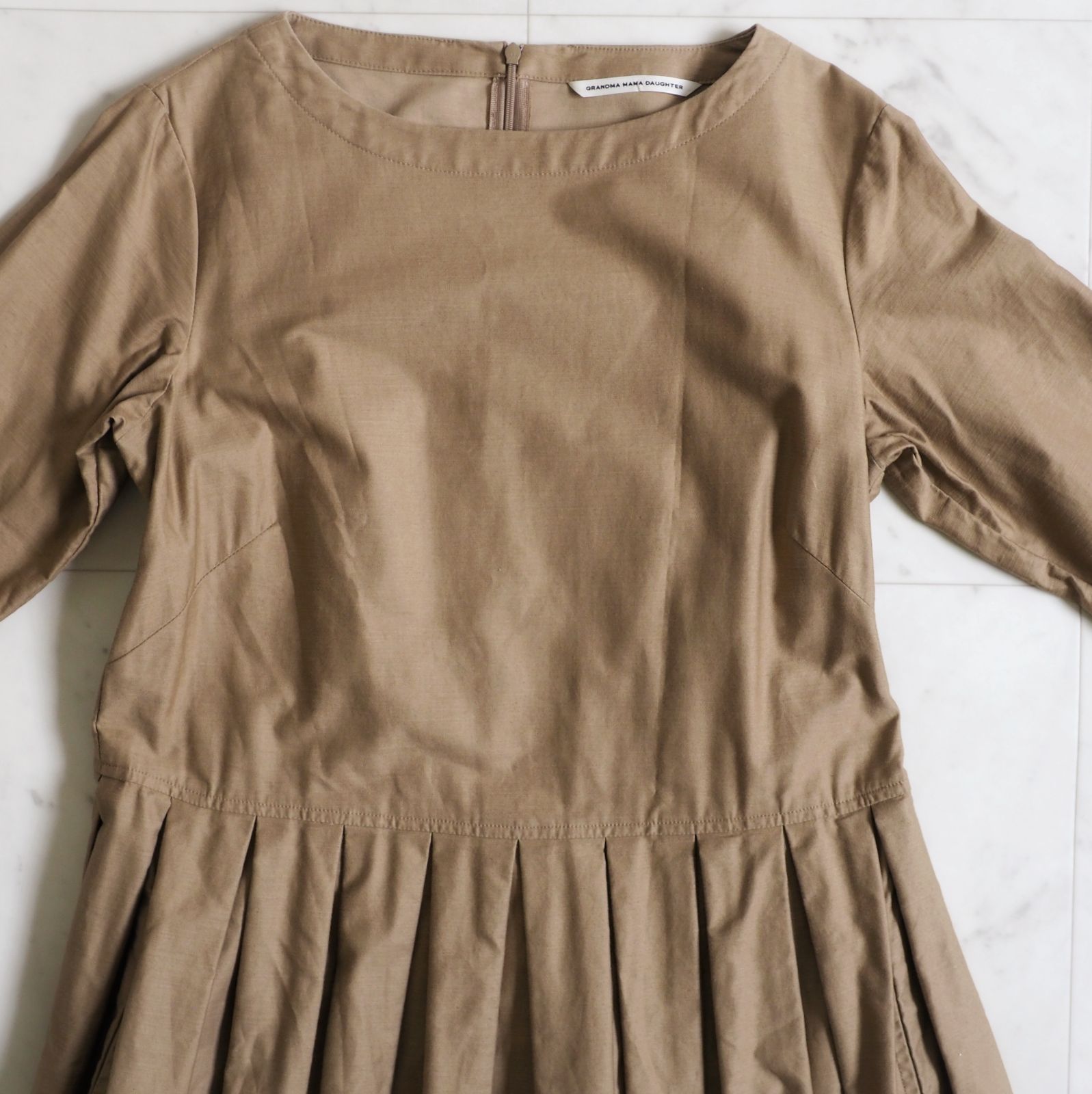 GRANDMA MAMA DAUGHTER 七分袖ロングワンピース GRANDMA MAMA DAUGHTER