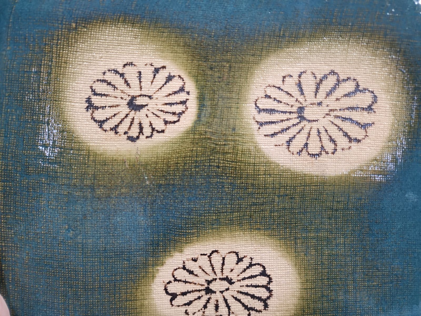 織部 敷瓦 茶道具 風炉釜敷板 陶板 茶器 レトロ アンティーク