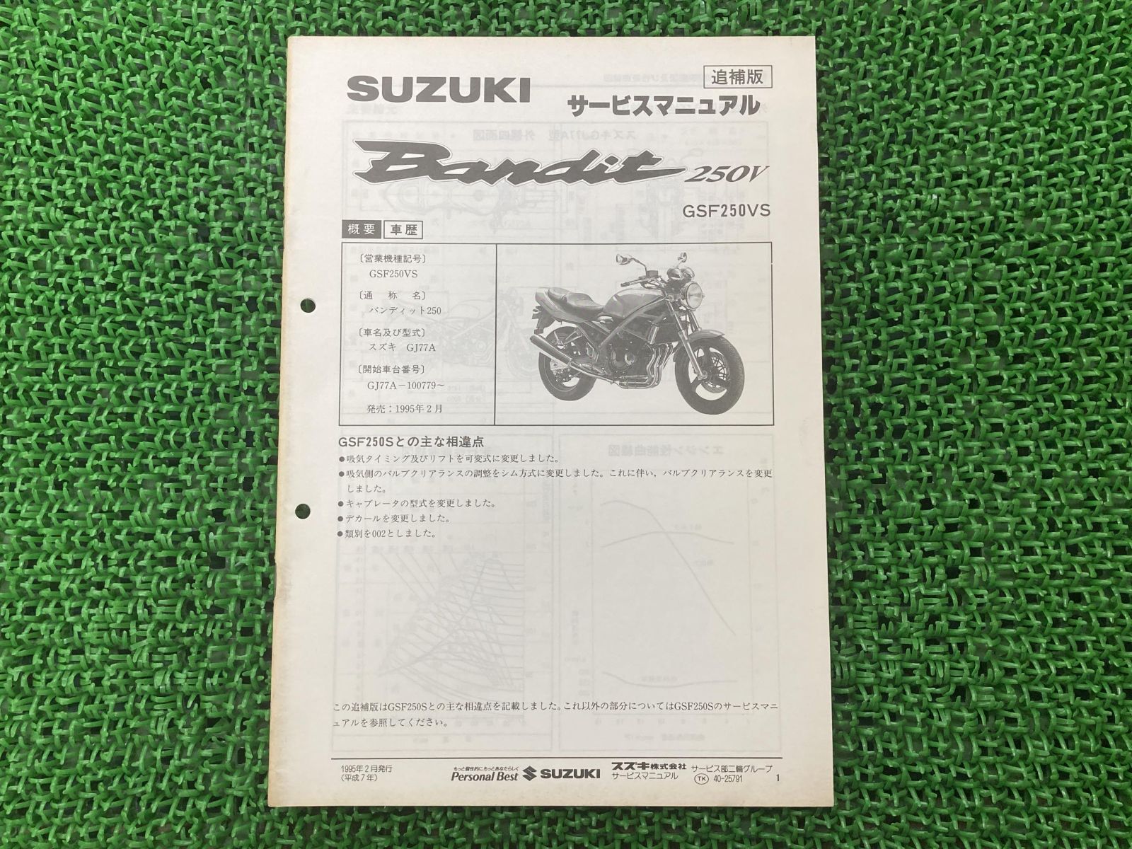 バンディット250V サービスマニュアル スズキ 正規 中古 バイク 整備書 GJ77A J708 配線図有り 補足版 Bandit250V  GSF250VS - メルカリ