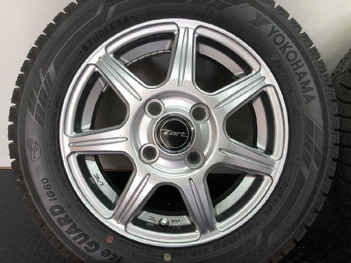 走行短め YOKOHAMA ice GUARD iG60 155 65R13 スタッドレス BS ZART 13インチ 4J4HPCD100 45 23年製 ライフ eKワゴン等 STH004