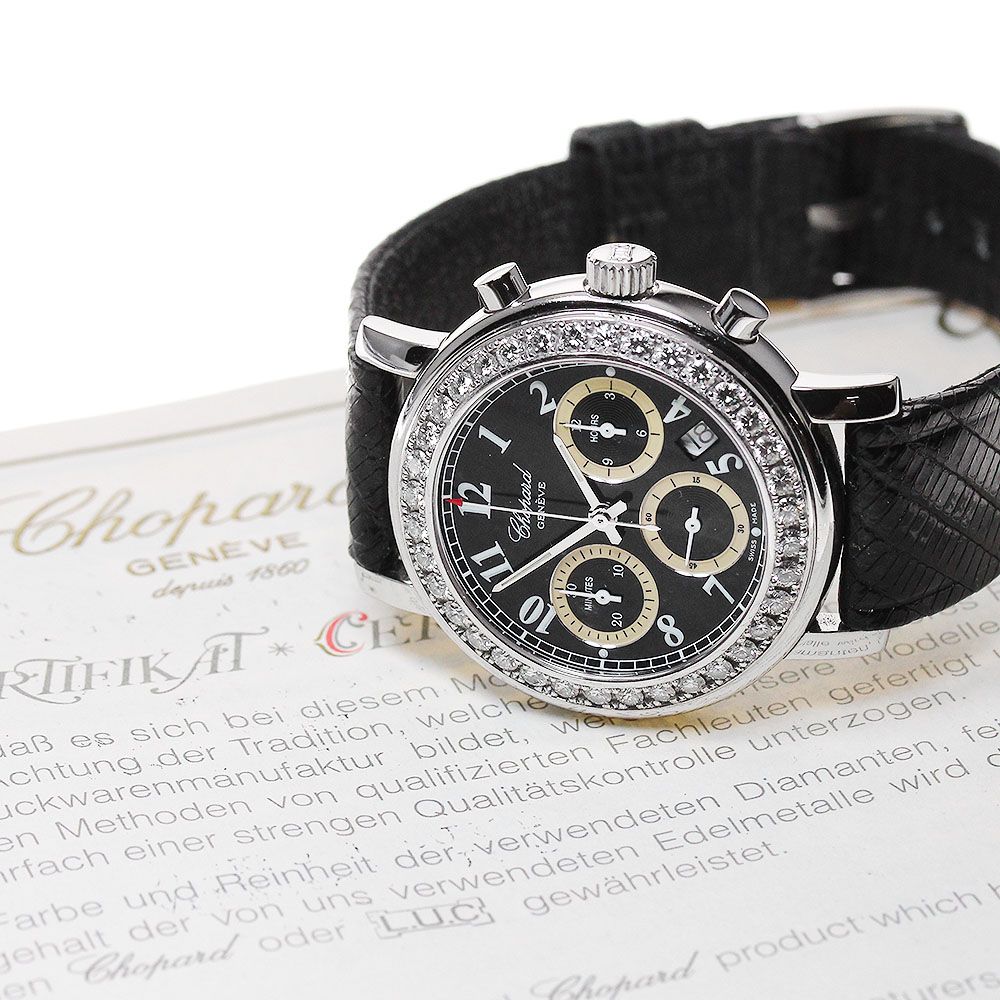 ショパール Chopard 8356 ミッレミリア デイト クロノグラフ ダイヤ  