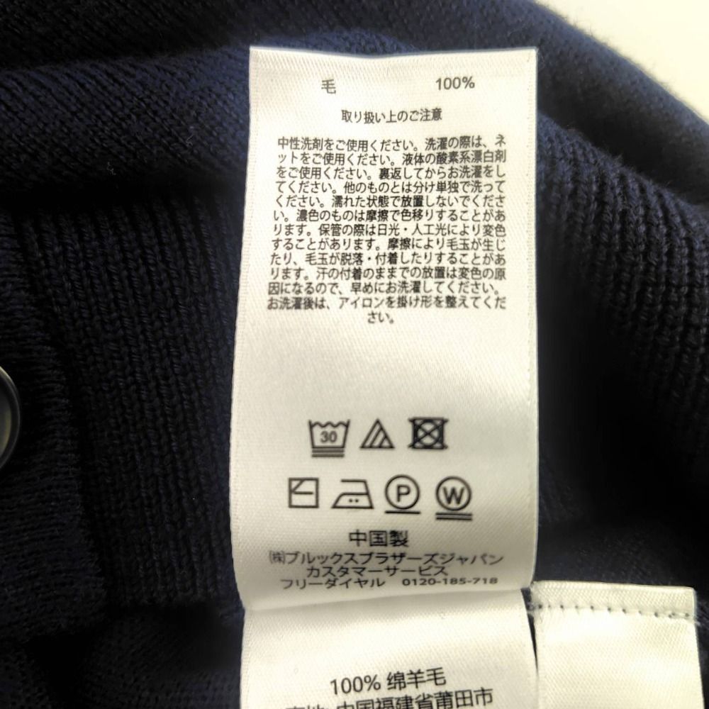 専用！ ブルックスブラザーズ カーディガン バーズアイ　ラムウール100% 紺 未使用級 ブルックスブラザーズ カーディガン バーズアイ