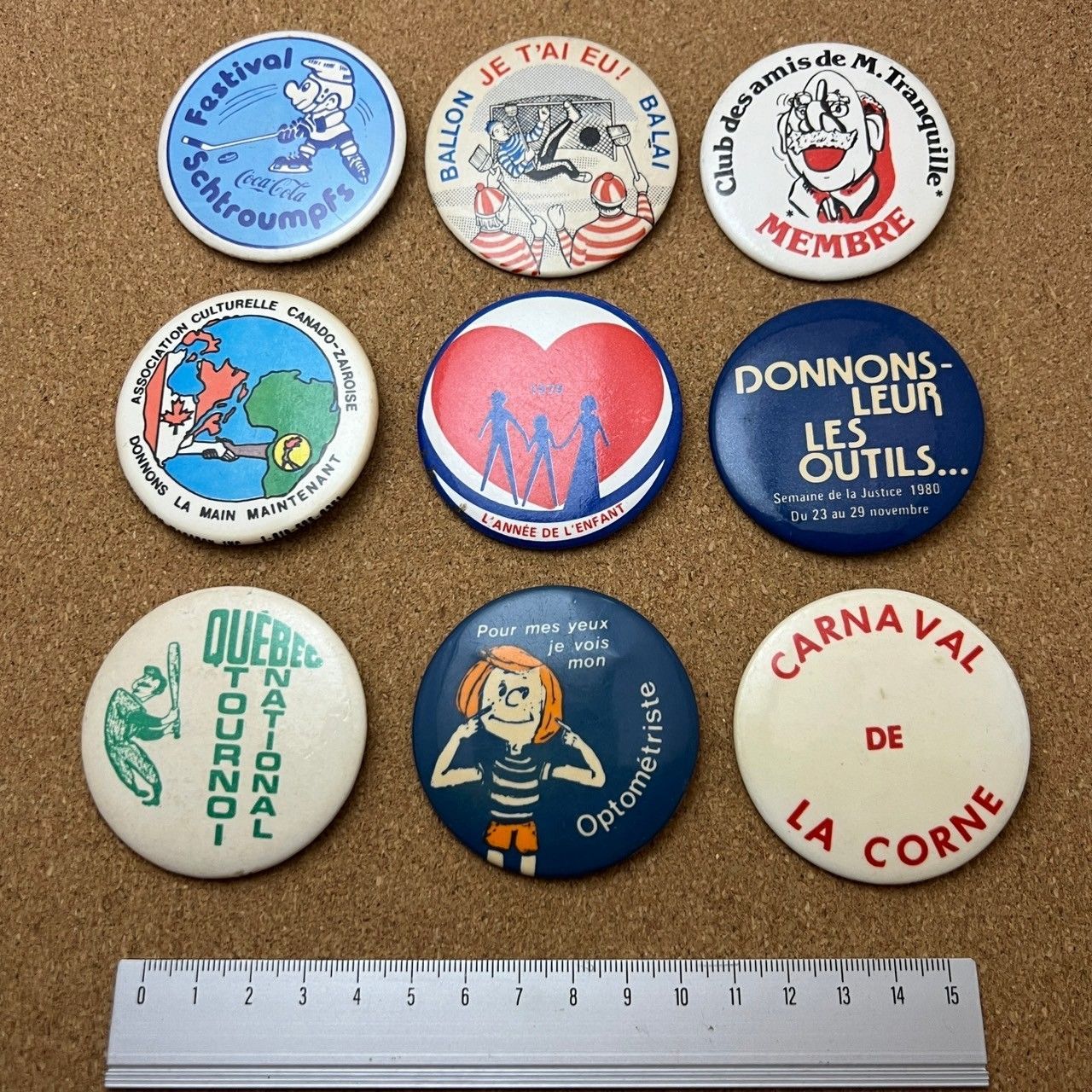 ① 70s 80s vintage 古着 缶バッチ 缶バッジ 8個 カラフル 缶バッジ ビンテージ アンティーク B 50s ~ 60s 70s 80s 90s 00s