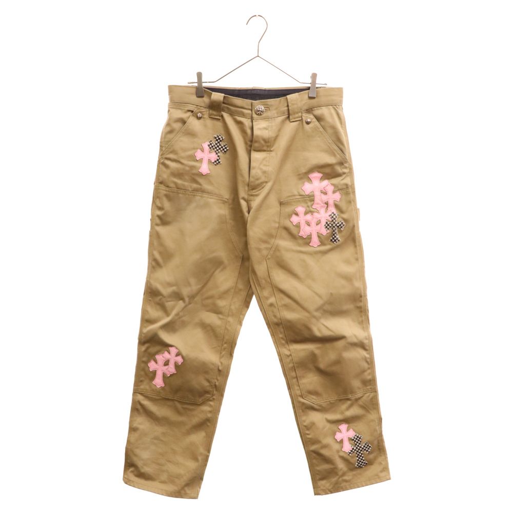 CHROME HEARTS (クロムハーツ) CARPENTER CNVS CEME CRS カーペンタークロスパッチ ロングパンツ ベージュ