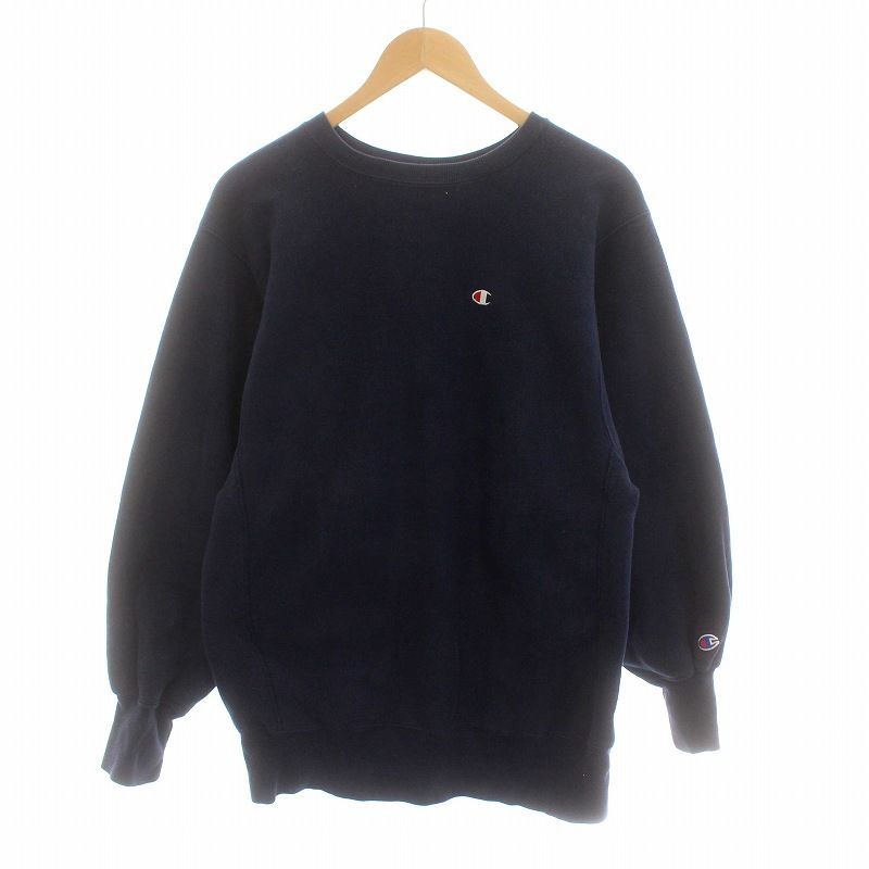 チャンピオン CHAMPION 90S トリコタグ リバースウィーブ REVERSE WEAVE スウェット トレーナー クルーネック 長袖 XL 紺 ネイビー /YM