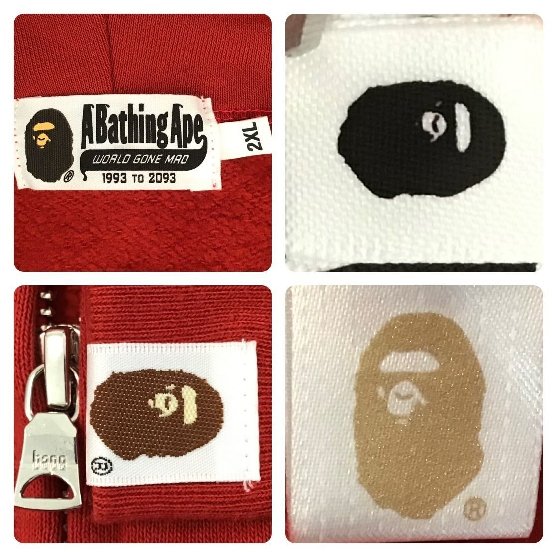 ☆2XL☆ Red camo パンダ パーカー Panda full zip hoodie a bathing