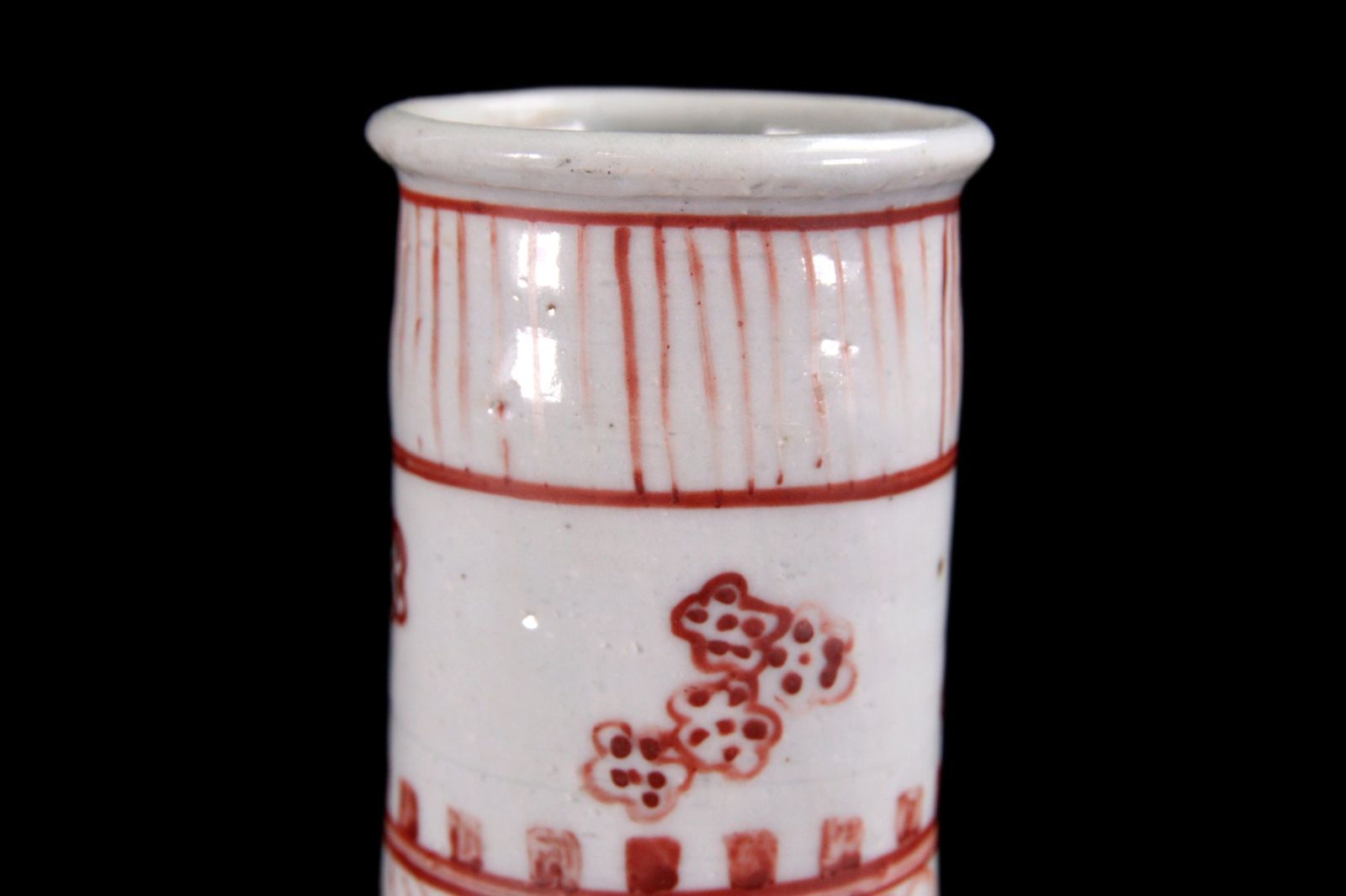 粉引き白釉赤絵　雲龍図大花瓶 高さ約65cm 唐物 中国美術古美術 骨董品 中国 赤絵花鳥文鶴首花瓶 34cm 唐物 骨董 古美術 楾 F980