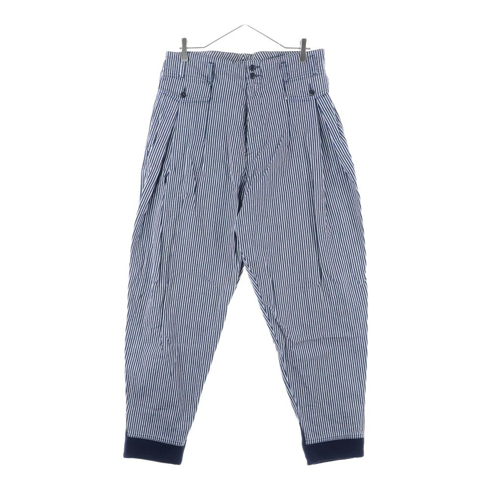 Maison Margiela 10 メゾン マルジェラ 21SS ストライプ ヒッコリー リブパンツ ネイビー ホワイト S50KA0545