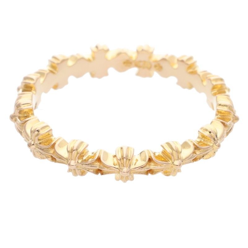 クロムハーツ 22K TINY E CH PLS BAND ゴールドリング メンズ 16.5号