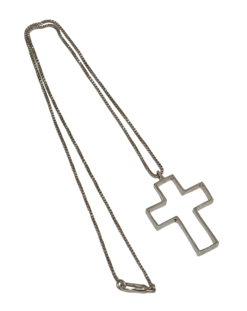 ◇グッチ◇ クロス ネックレス ペンダント Ag925 シルバー 黒