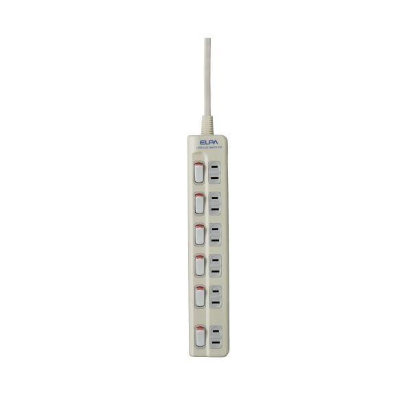 （まとめ）朝日電器 ランプレスタップ6個口WLS-610EB（W） 1m〔×30セット〕